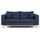 COOPER Canapé droit fixe 3 places - Tissu bleu - C