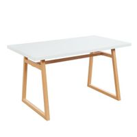 TABLE À MANGER SEULE De 4 à 6 personnes - Métal décor chêne + plateau e TABLE À MANGER SEULE De 4 à 6 personnes - Métal décor chêne + plateau e