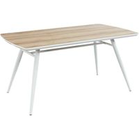 TABLE À MANGER SEULE De 6 à 8 personnes - Métal blanc laqué + plateau e TABLE À MANGER SEULE De 6 à 8 personnes - Métal blanc laqué + plateau e