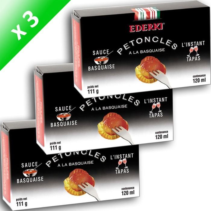 Lot de 3 Pétoncles Sauce Basquaise Etui 111gr   Achat / Vente AUTRE