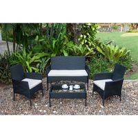 SALON DE JARDIN Salon de jardin Rio 1 table basse, 2 fauteuils et SALON DE JARDIN Salon de jardin Rio 1 table basse, 2 fauteuils et