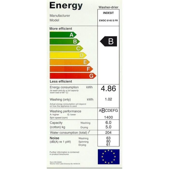  EWDC 6145 S FR - Lave linge séchant frontal1