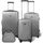 KINSTON Set 3 valises 4 roues + Vanity Gris clair