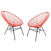 FAUTEUIL JARDIN Lot 2 fauteuils MANILLE Corail - 83 x 73 x 91 cm FAUTEUIL JARDIN Lot 2 fauteuils MANILLE Corail - 83 x 73 x 91 cm