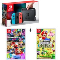 CONSOLE NINTENDO SWITCH Pack Nintendo Switch Néon + New Super Mario Bros U CONSOLE NINTENDO SWITCH Pack Nintendo Switch Néon + New Super Mario Bros U