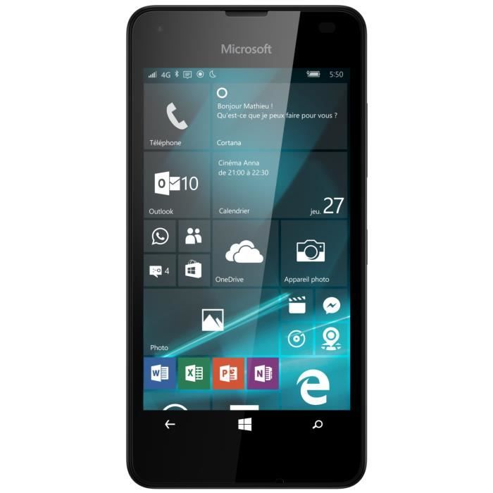 MICROSOFT Lumia 550 ds - Noir - 4G - Achat smartphone pas cher, avis et meilleur prix - Cdiscount
