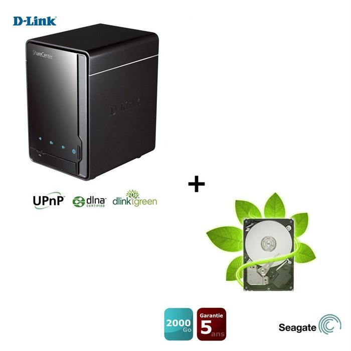 DLINK DNS 320 NAS + Seagate 2To 64Mo 3.5   Achat / Vente SERVEUR