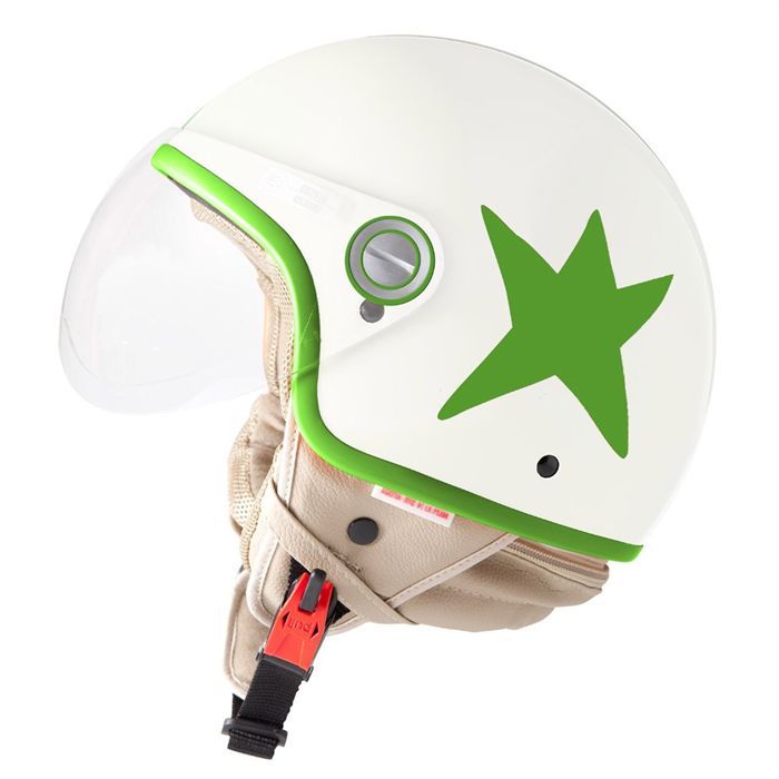 Casque Demi jet AGATHA ESTRELLA POLAR Blanc/Vert   Achat / Vente