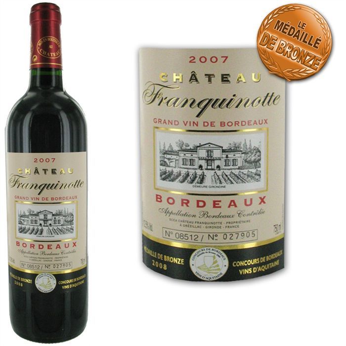 2007   Achat / Vente VIN ROUGE Château Franquinotte 2007  