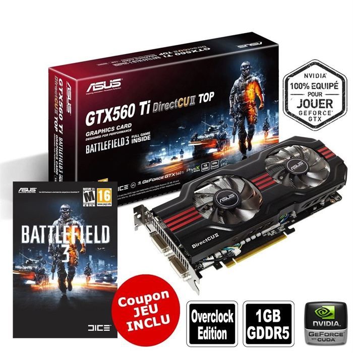 Asus GTX560 Ti Top Battlefield 3 DirectCU II 1Go   Achat / Vente CARTE