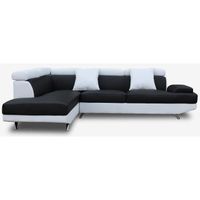 CANAPÉ - SOFA - DIVAN SCOOP Canapé d'angle gauche 4 places - Simili noir CANAPÉ - SOFA - DIVAN SCOOP Canapé d'angle gauche 4 places - Simili noir
