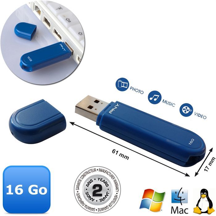 PNY Oxford USB 2.0 16 Go   Achat / Vente CLE USB PNY Oxford USB 2.0 16