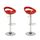 MOON Lot de 2 tabourets de bar réglables Rouge