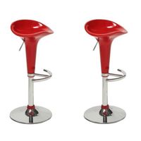 TABOURET DE BAR POP Lot de 2 tabourets de bar rouge - Contemporain TABOURET DE BAR POP Lot de 2 tabourets de bar rouge - Contemporain