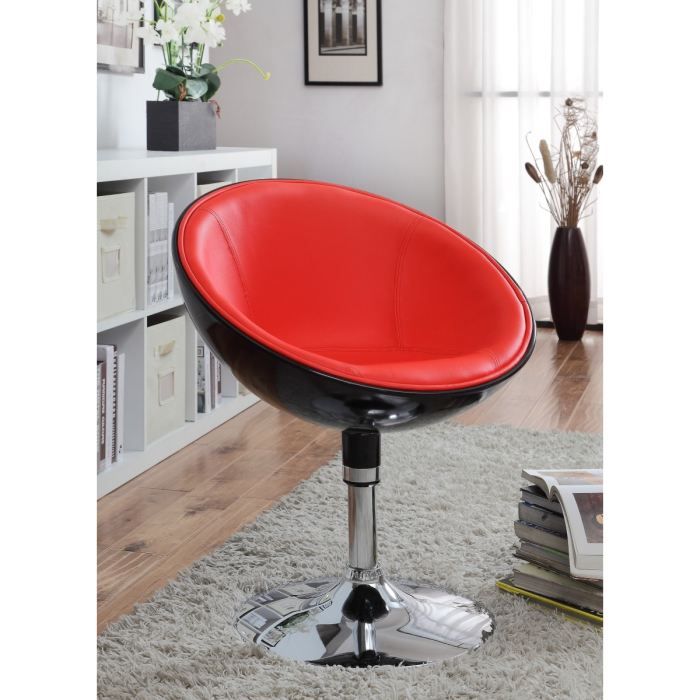 Fauteuil GIRO noir et rouge abs et metal chrome   Achat / Vente