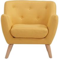 FAUTEUIL SCANDI Fauteuil scandinave en tissu chiné - Jaune FAUTEUIL SCANDI Fauteuil scandinave en tissu chiné - Jaune