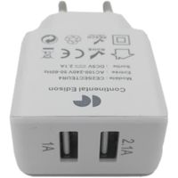 CHARGEUR TÉLÉPHONE CONTINENTAL EDISON Adaptateur secteur double entré CHARGEUR TÉLÉPHONE CONTINENTAL EDISON Adaptateur secteur double entré