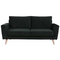 CANAPÉ - SOFA - DIVAN BRANDO Canapé droit fixe 3 places - Velours vert - CANAPÉ - SOFA - DIVAN BRANDO Canapé droit fixe 3 places - Velours vert -