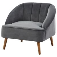 FAUTEUIL PAULINE Fauteuil - Velours gris - Scandinave - L 8 FAUTEUIL PAULINE Fauteuil - Velours gris - Scandinave - L 8