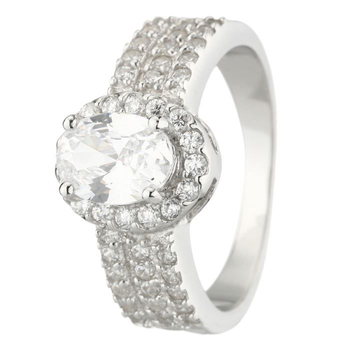 Bague Cœur Argent Sterling 925 MILACOLATO - Zircone Cubique - Adjustable - Cadeau Femme