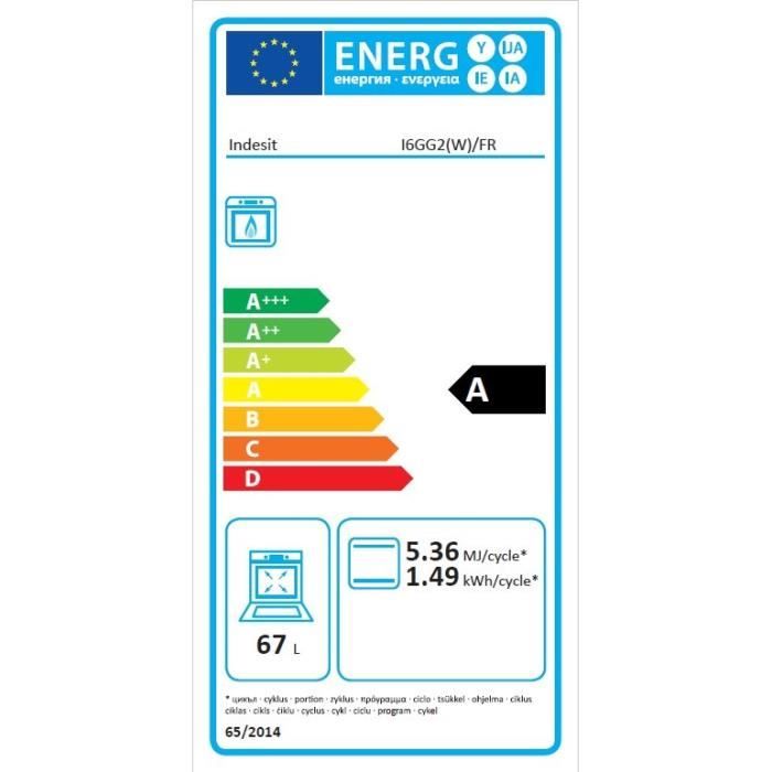  I6GG2 FR - Cuisinière Gaz 60cm 58L - Bl2