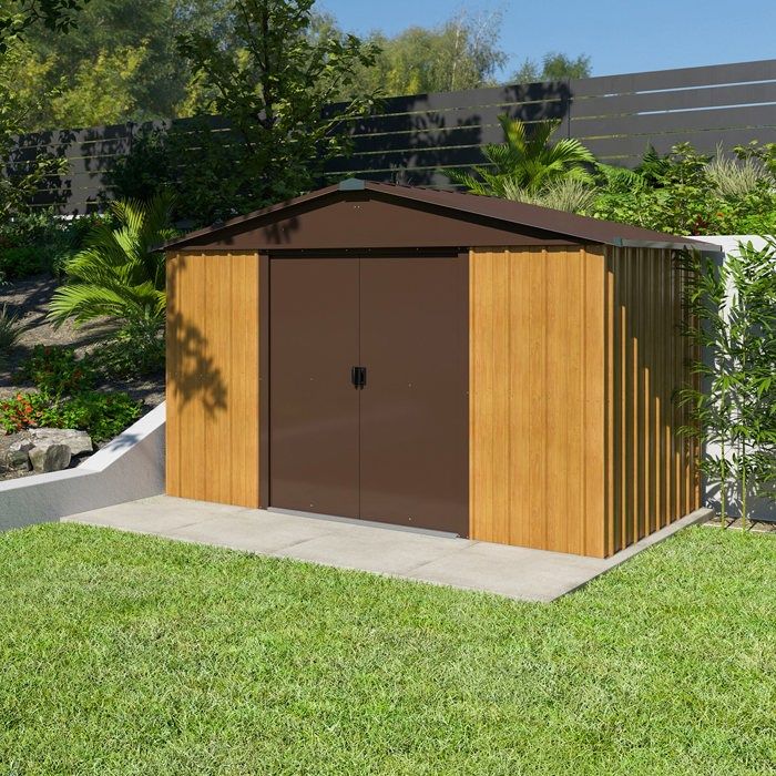 YARDMASTER Abri de jardin en métal 5,97m² - Aspect bois et marron ... YARDMASTER Abri de jardin en métal 5,97m² - Aspect bois et marron ...