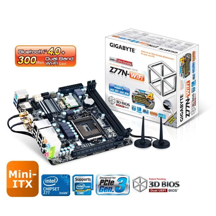 Carte mère socket LGA 1155   Chipset Intel Z77 Express   2 slots DDR3