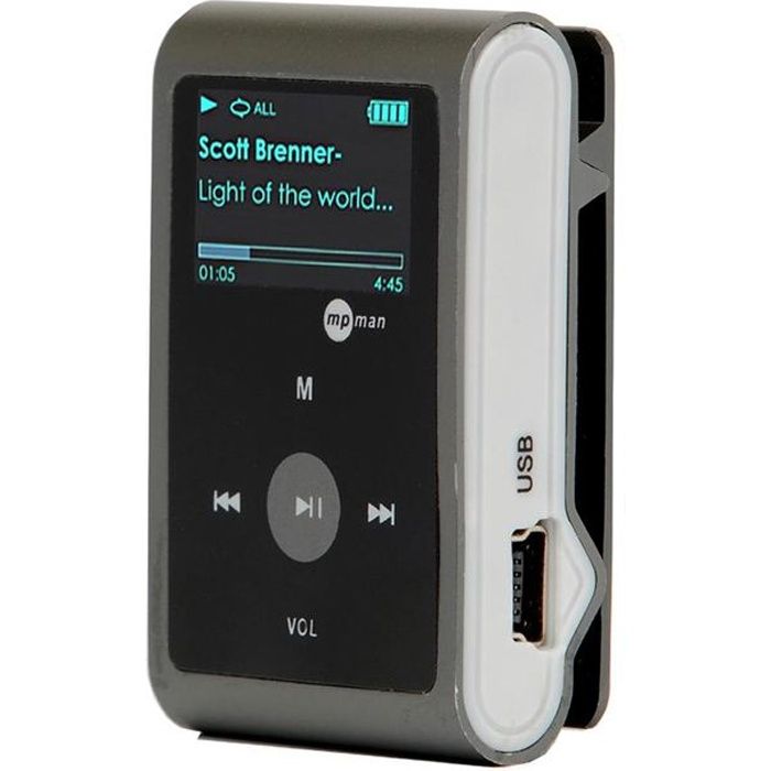 MPMAN MP30 WOM Baladeur MP3 sans mémoire avec slot carte SDHC 16 Go - Dark Grey - lecteur mp3 ...