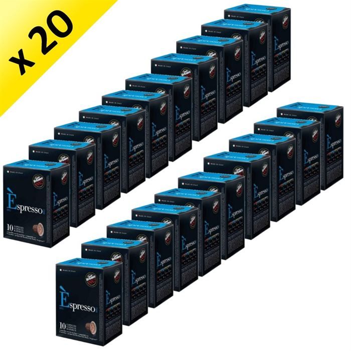   Espresso Décaféiné   Lot de 20 paquets   1 paquet = 10 dosettes