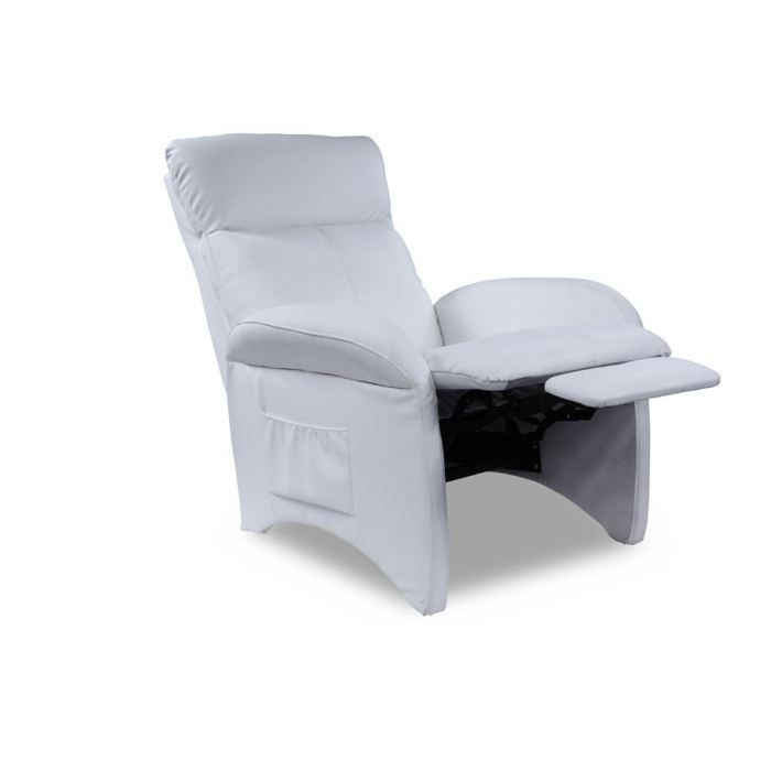 Fauteuil Relaxation PU BLANC   Achat / Vente FAUTEUIL Fauteuil