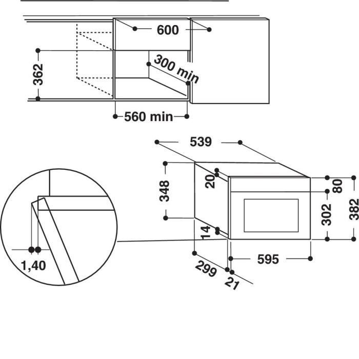  MH 400 IX - Micro-ondes combiné encastrable2
