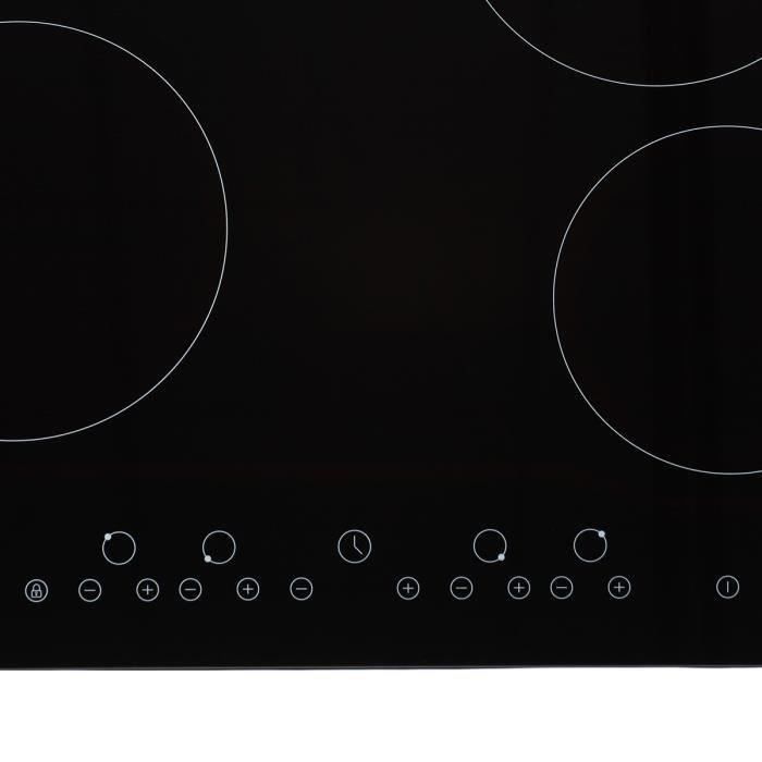  TV4ZSE Table cuisson vitrocéramique-4 zones-6000W-L59xP52cm-Revêtement2